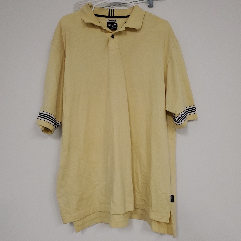 Adidas Climalite yellow golf polo shirt size XL